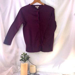 Ann Taylor LOFT Burgundy Cardigan